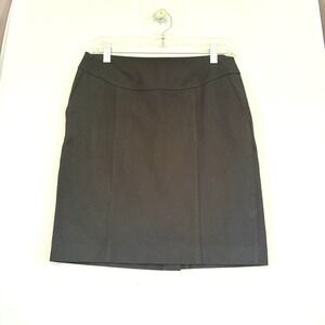 Banana Republic Black Stretch Pencil Skirt Petite 6P Side‎ Pockets S/765270-00